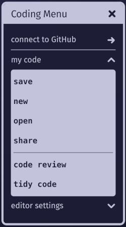 coding menu my code